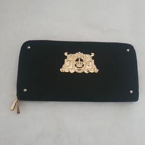 Vintage Juicy Couture Black Wallet with Gold Logo